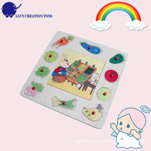 Children Learning Wooden Happy Rabbit and Vegetable Educational Puzzle Toy